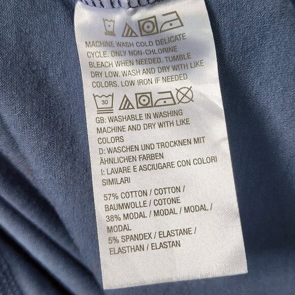 AnyBody Cardigan Womens Size M Medium Solid All Blue Long Cozy Knit Button Front - Picture 6 of 6